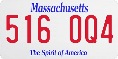 MA license plate 516OQ4