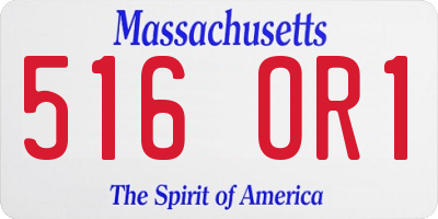 MA license plate 516OR1