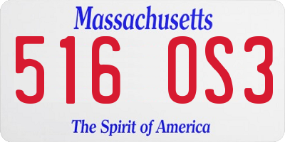MA license plate 516OS3