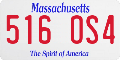 MA license plate 516OS4