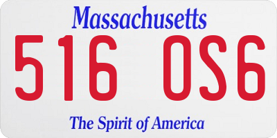 MA license plate 516OS6