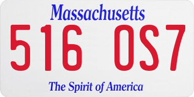 MA license plate 516OS7