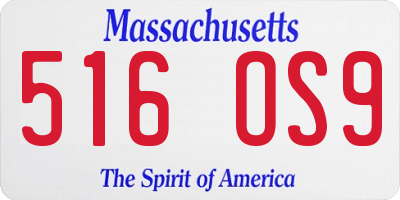 MA license plate 516OS9