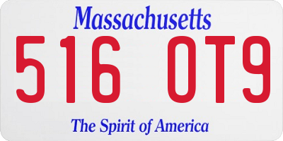MA license plate 516OT9