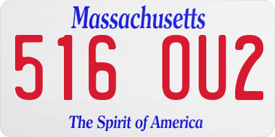 MA license plate 516OU2