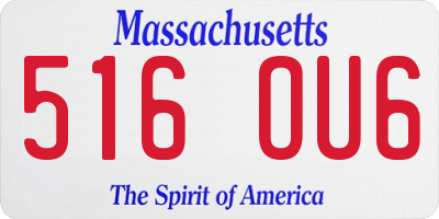 MA license plate 516OU6