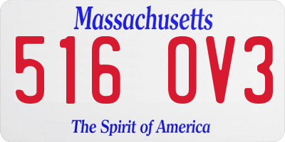 MA license plate 516OV3