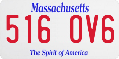 MA license plate 516OV6