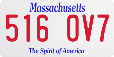 MA license plate 516OV7