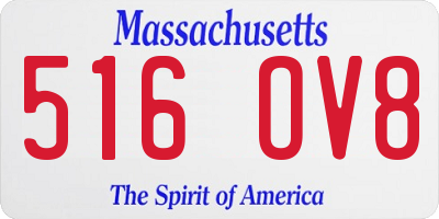 MA license plate 516OV8
