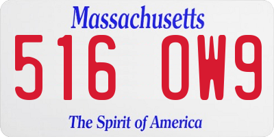 MA license plate 516OW9