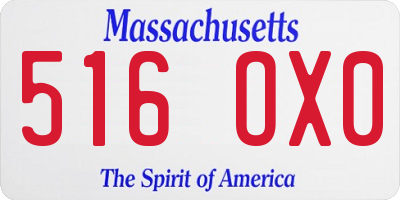 MA license plate 516OX0