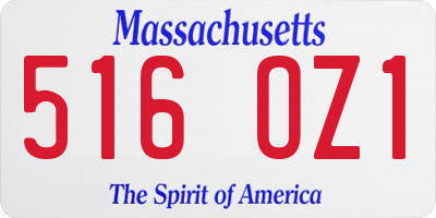 MA license plate 516OZ1