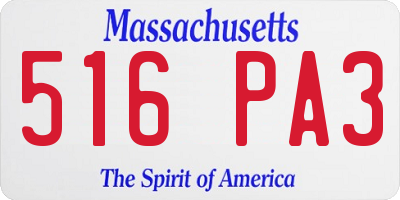 MA license plate 516PA3