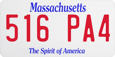 MA license plate 516PA4