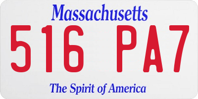 MA license plate 516PA7