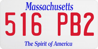 MA license plate 516PB2