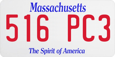 MA license plate 516PC3