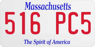 MA license plate 516PC5