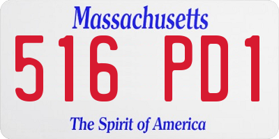 MA license plate 516PD1