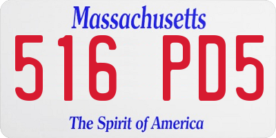 MA license plate 516PD5