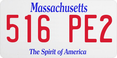 MA license plate 516PE2