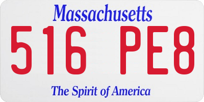 MA license plate 516PE8