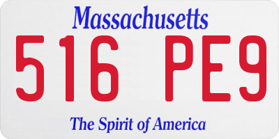 MA license plate 516PE9