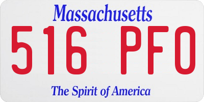 MA license plate 516PF0