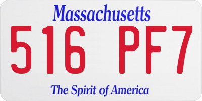 MA license plate 516PF7