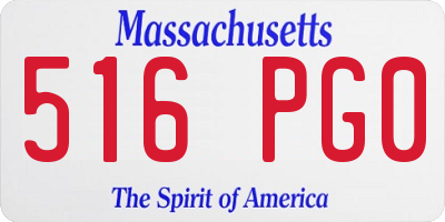 MA license plate 516PG0