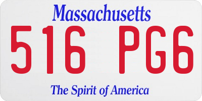 MA license plate 516PG6