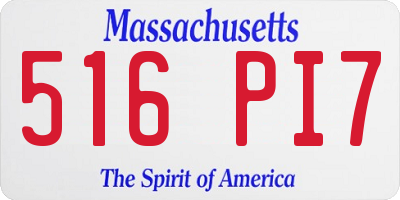 MA license plate 516PI7