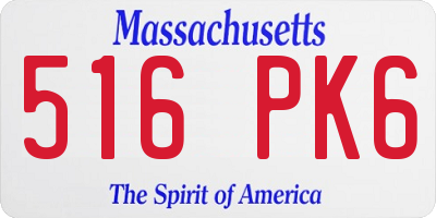 MA license plate 516PK6