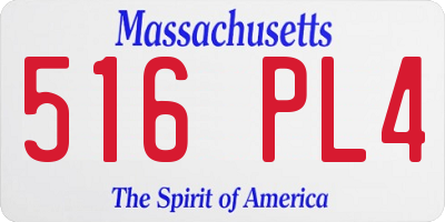 MA license plate 516PL4