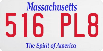 MA license plate 516PL8