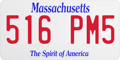 MA license plate 516PM5