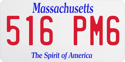 MA license plate 516PM6