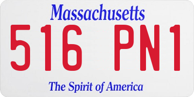MA license plate 516PN1