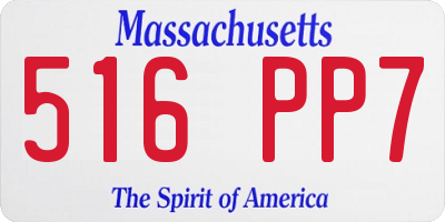 MA license plate 516PP7