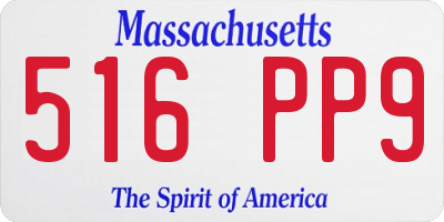 MA license plate 516PP9
