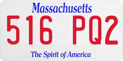 MA license plate 516PQ2