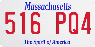 MA license plate 516PQ4