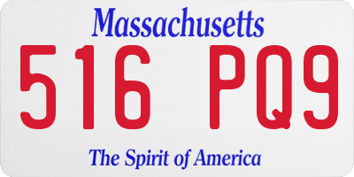 MA license plate 516PQ9