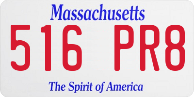 MA license plate 516PR8