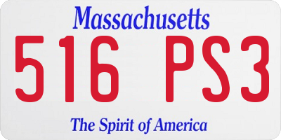 MA license plate 516PS3
