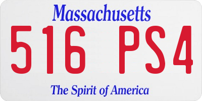 MA license plate 516PS4