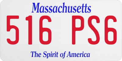 MA license plate 516PS6