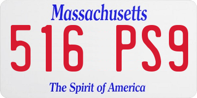 MA license plate 516PS9