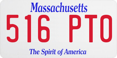 MA license plate 516PT0